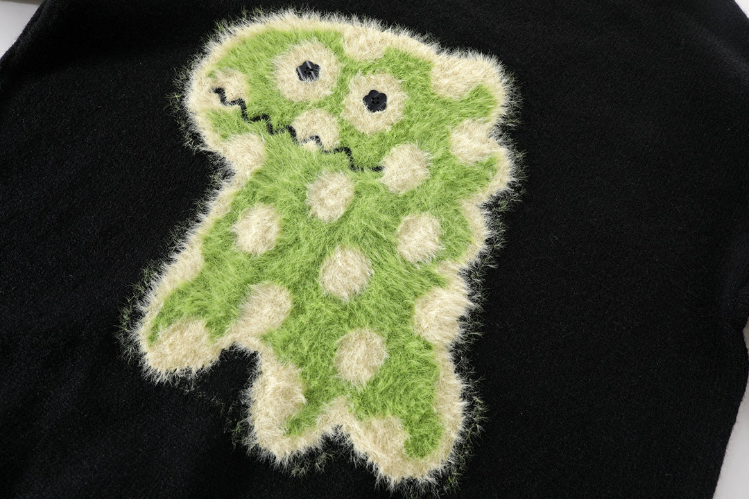 Cartoon Dinosaur Knit Sweater