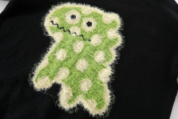 Cartoon Dinosaur Knit Sweater