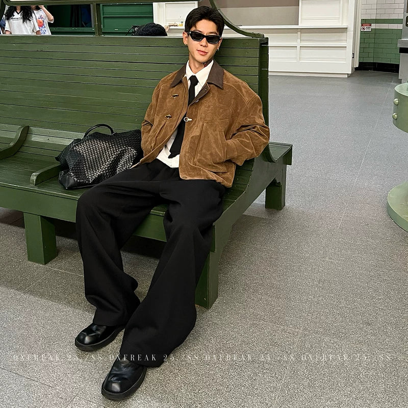 Suede Work Jacket with Airplane Buckle