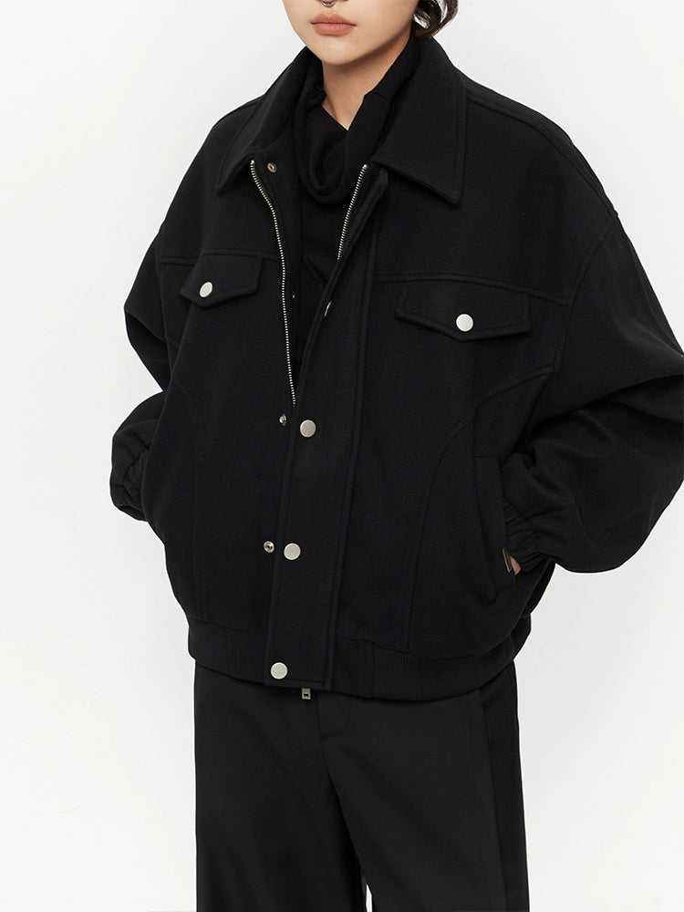 Lapel Wool Loose Fit Jacket