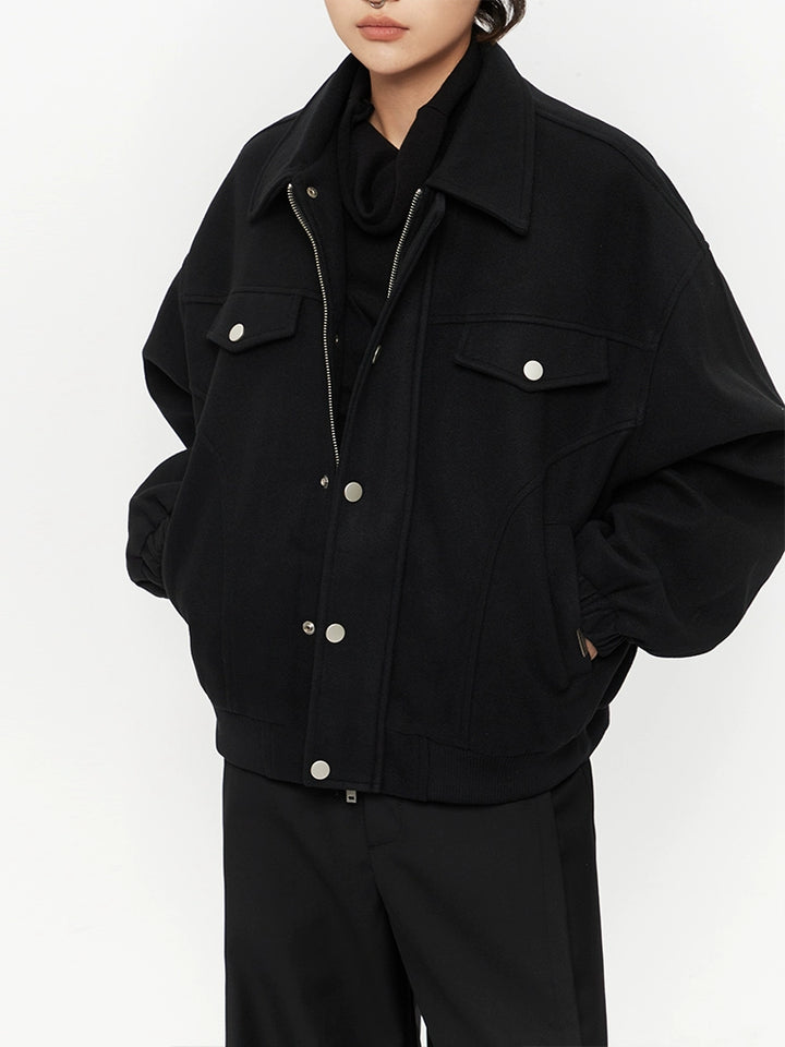 Lapel Wool Loose Fit Jacket