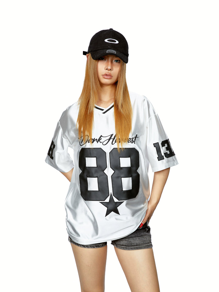 T-shirt de sport oversized à col en V 