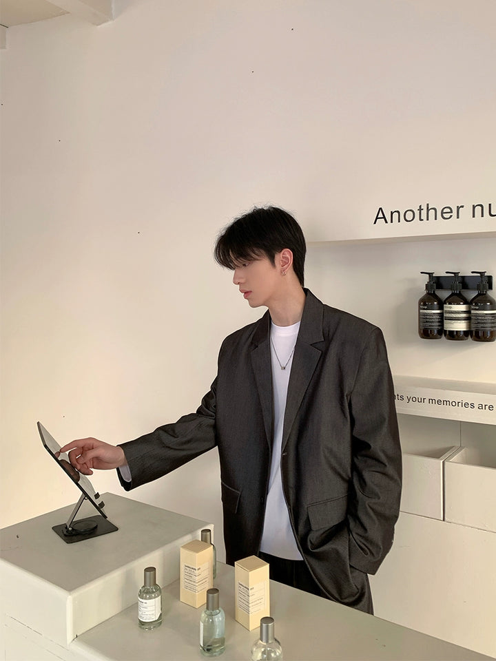 캐주얼 수트 자켓과 바지 세트 