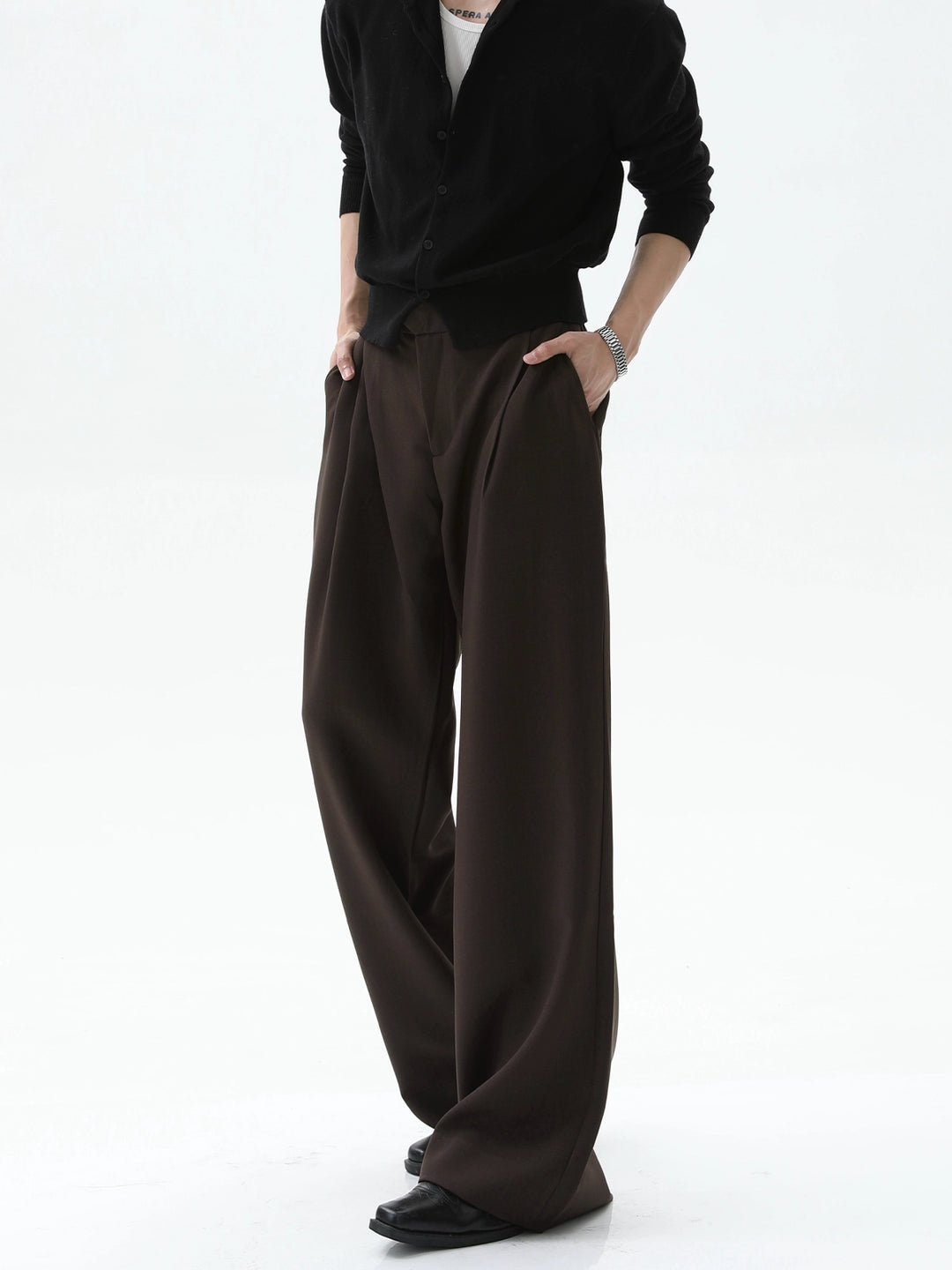 Pleated Wide-Leg Loose Fit Pants