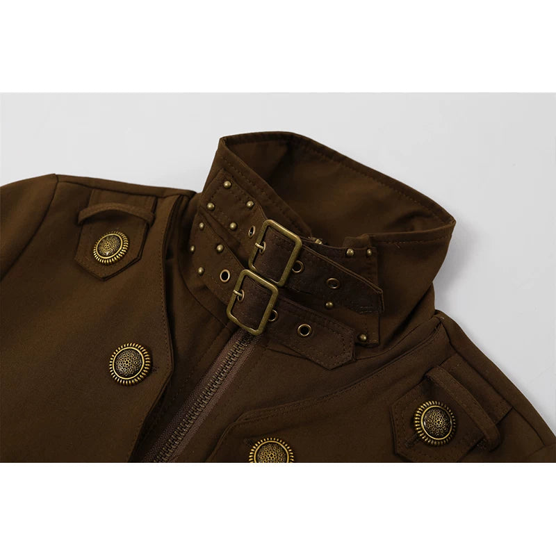 جاكيت عمل بقصة ضيقة وياقة مرتفعة 