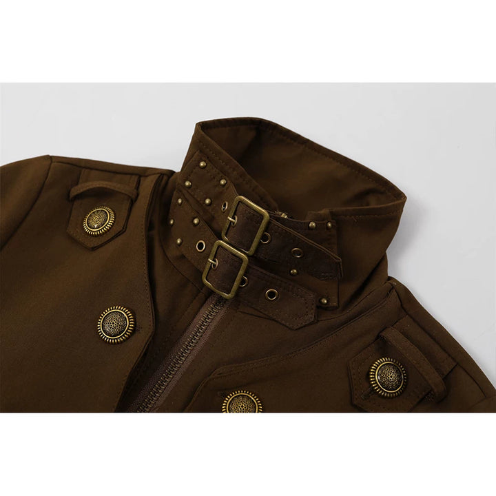 جاكيت عمل بقصة ضيقة وياقة مرتفعة 