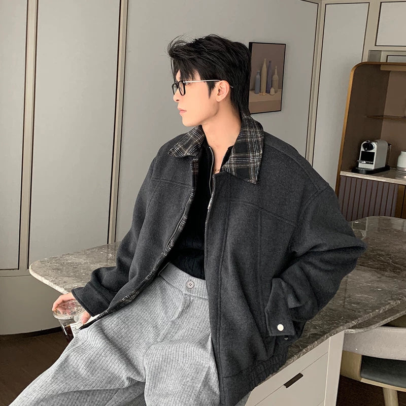 Wool Lapel Insulated Cotton-Padded Jacket