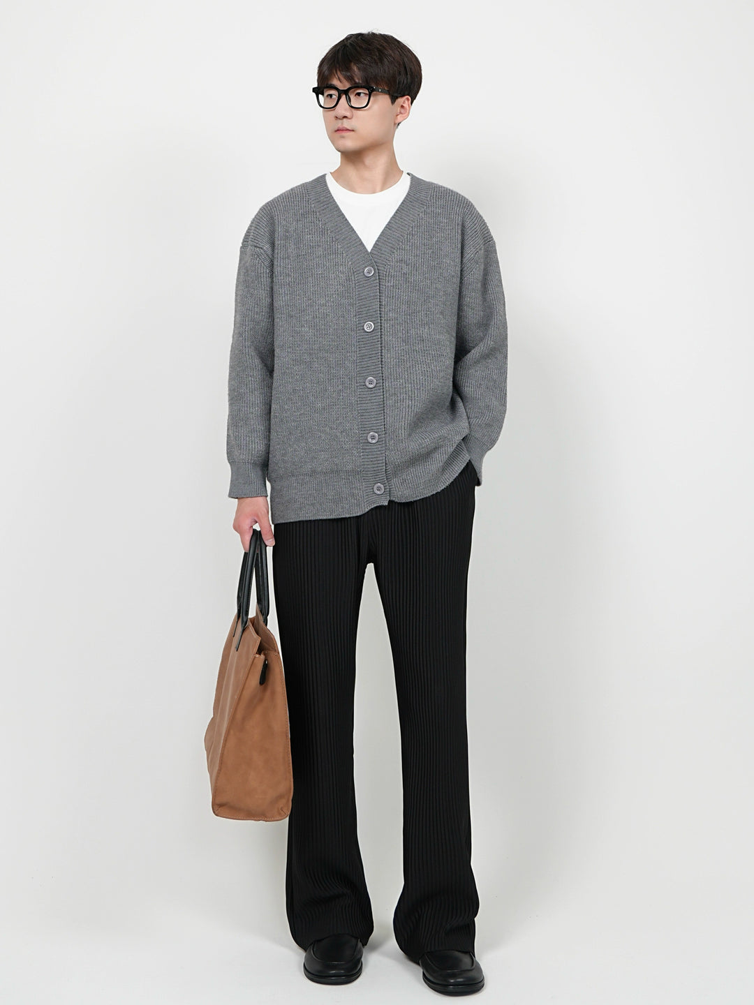 Black Slim-fit Pleated Trousers