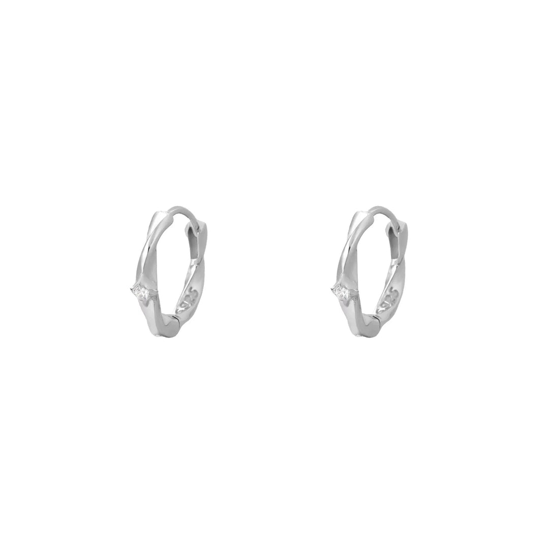 Sterling Silver Cross Star Hoop Earrings