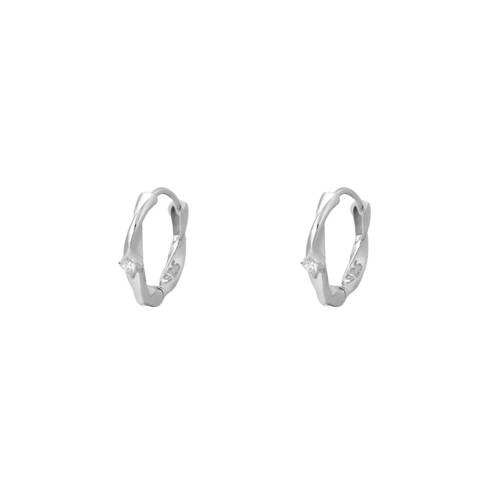 Sterling Silver Cross Star Hoop Earrings