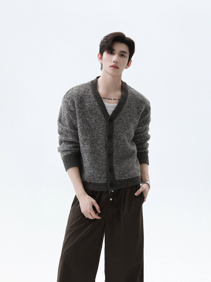 V-neck Wool Knit Cardigan