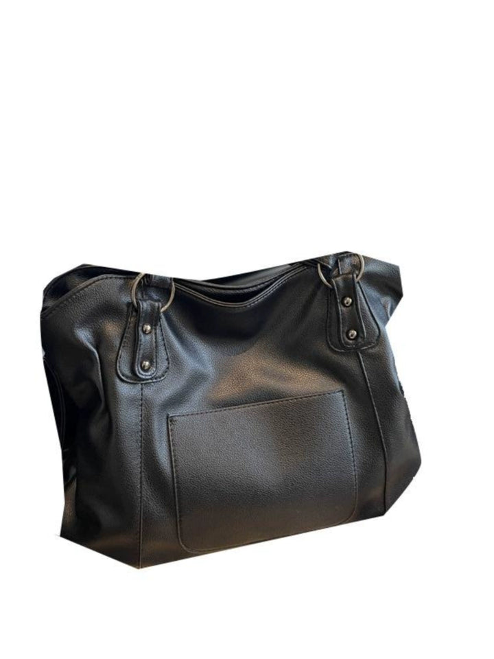Black Large-Capacity Crossbody Handbag