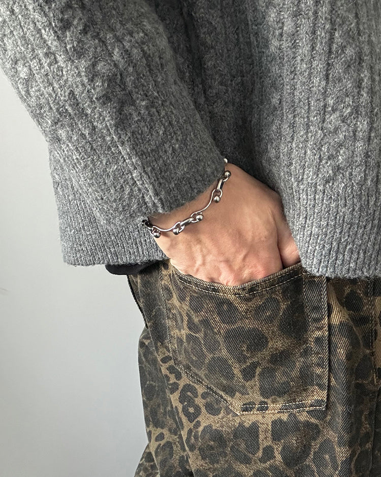 Titanium Steel Arc Chain Bracelet