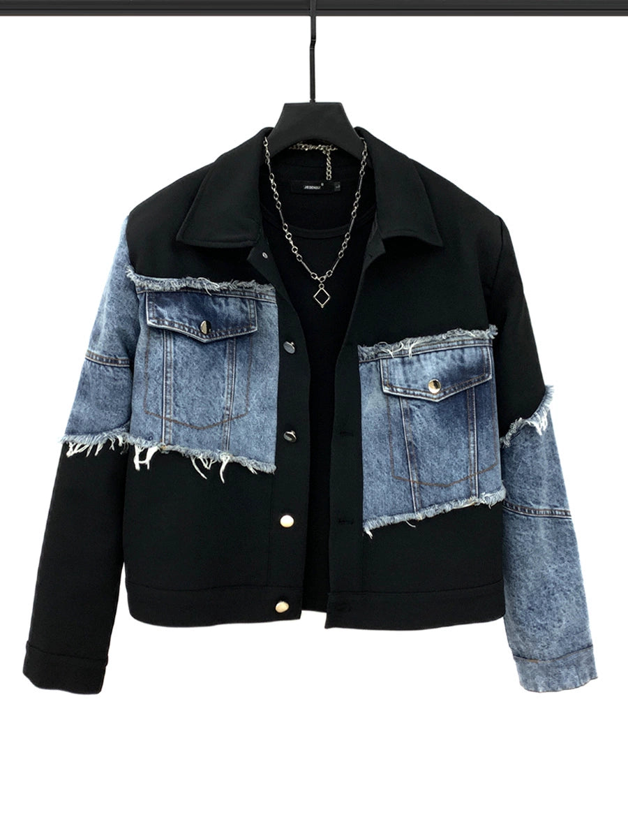 Denim Patchwork Jacket and Pants