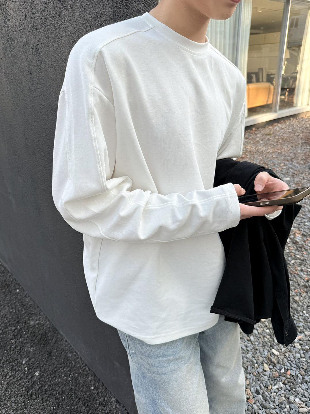 Drop Shoulder Long Sleeve Pullover