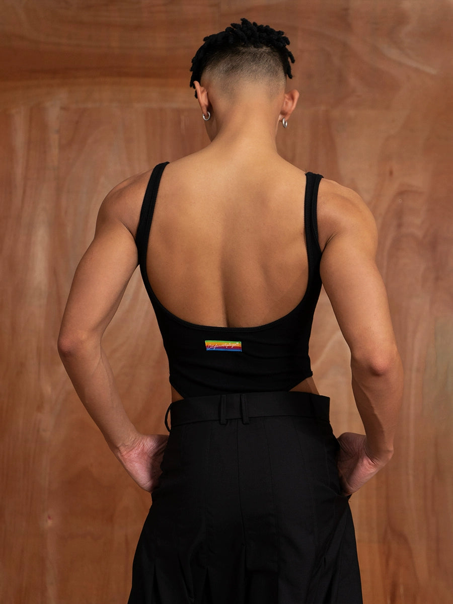 Rygfri kropsformende étstykke tanktop 