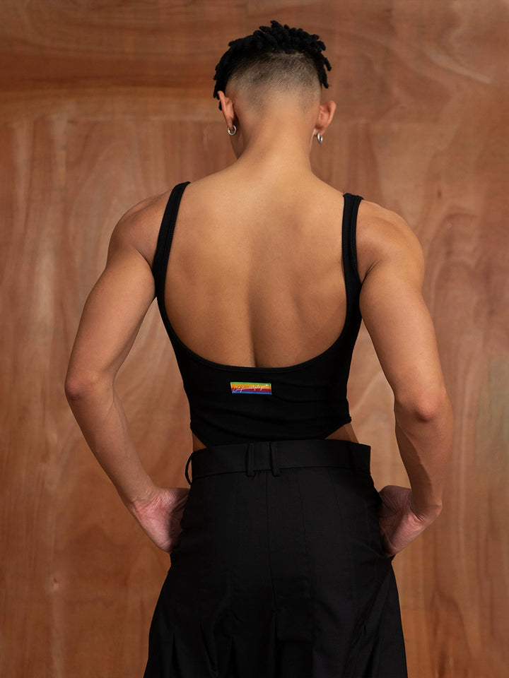 Rygfri kropsformende étstykke tanktop 