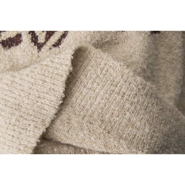 Karikatur Pferde Druck Strickpullover 