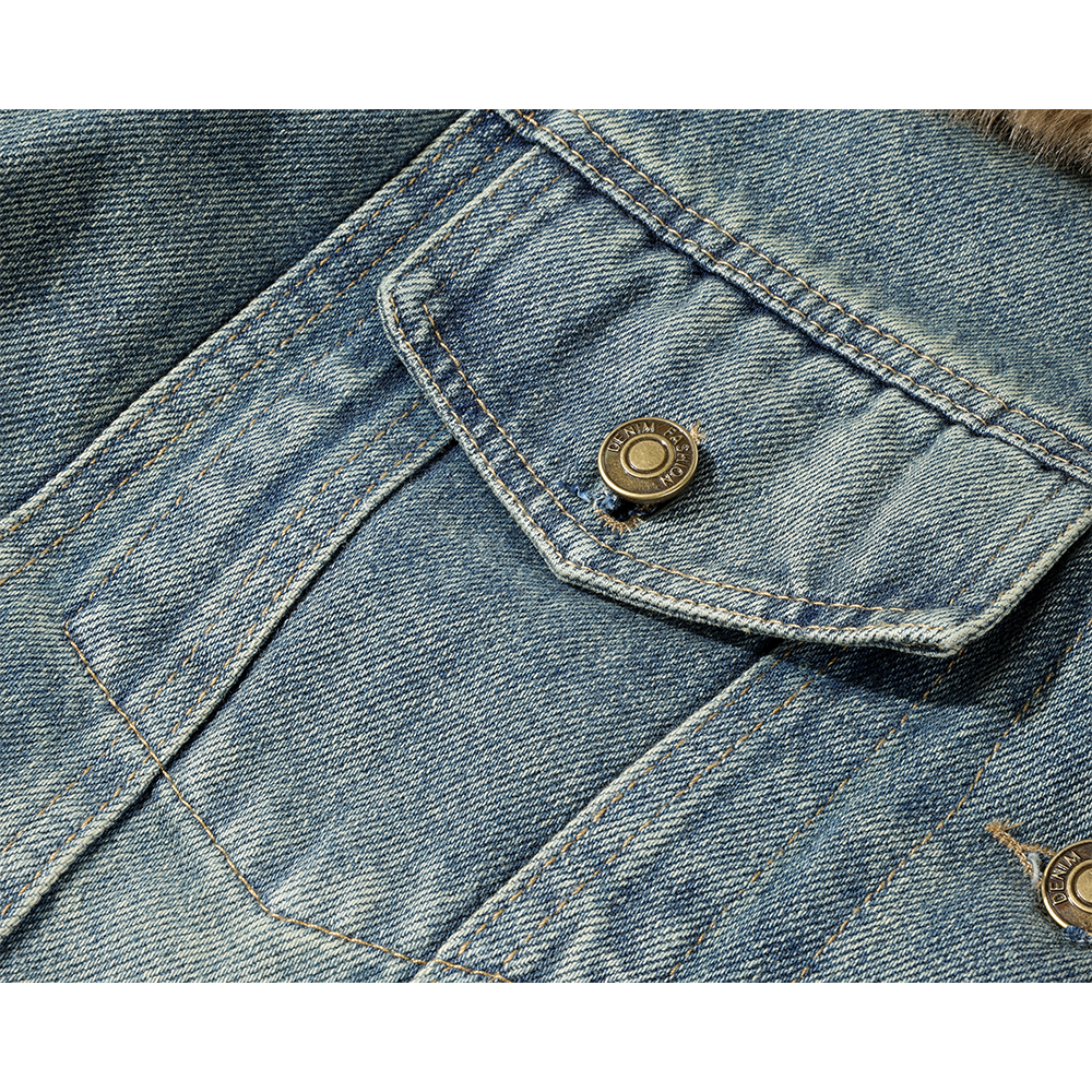 Retro Stand Collar Denim Jacket