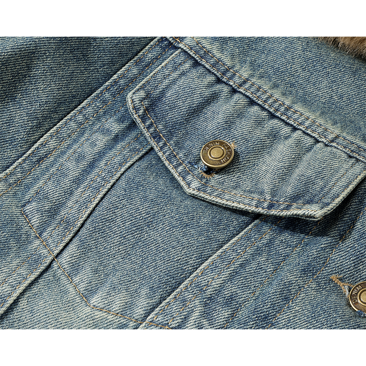 Retro Stand Collar Denim Jacket