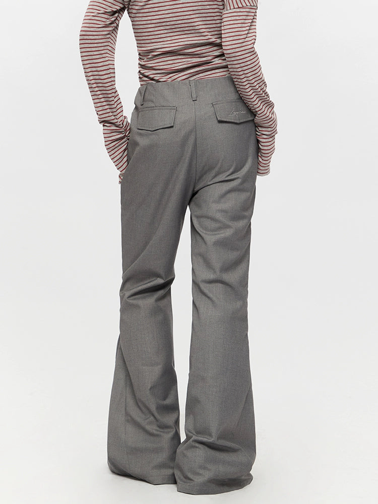 Uitlopende broek met hoge taille, casual 
