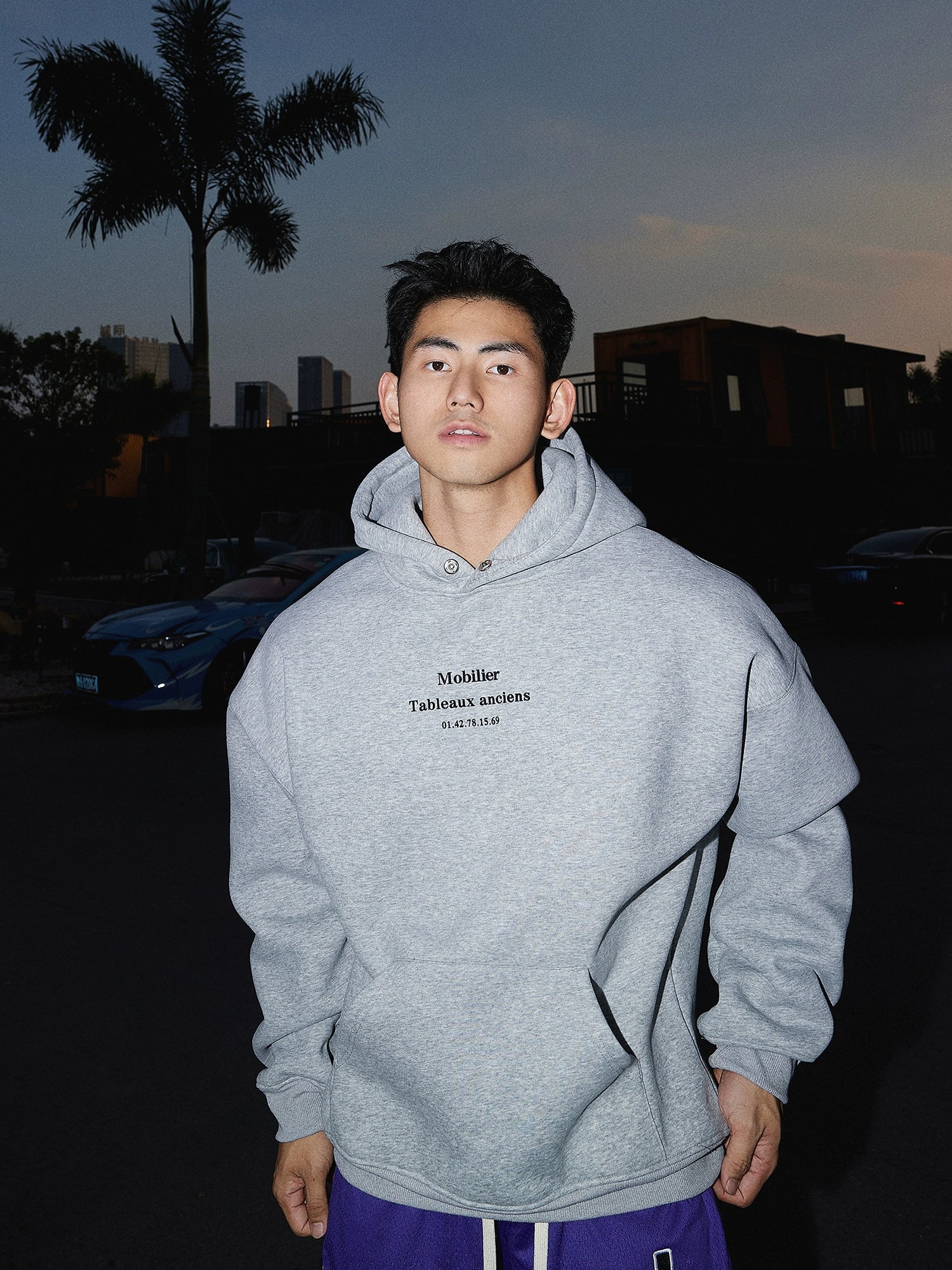 Minimalist Letter Print Heavyweight Hoodie