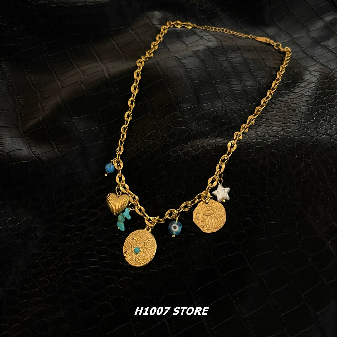 Star and Moon Pendant Necklace