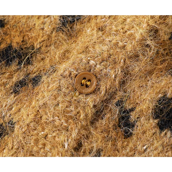 Leopard Print Knit Cardigan Sweater