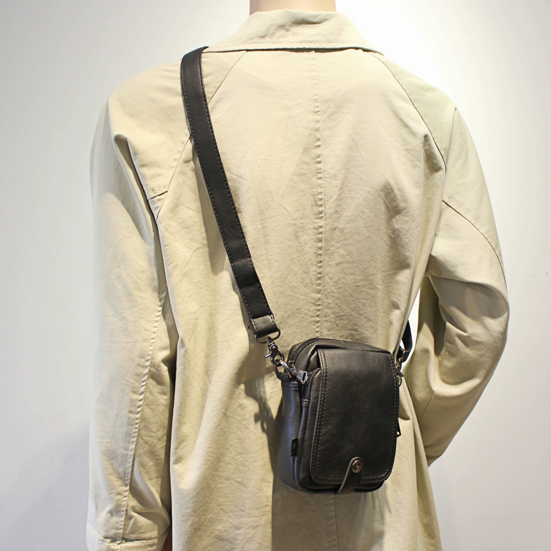 Mini läder crossbody axelväska för mobiltelefon 
