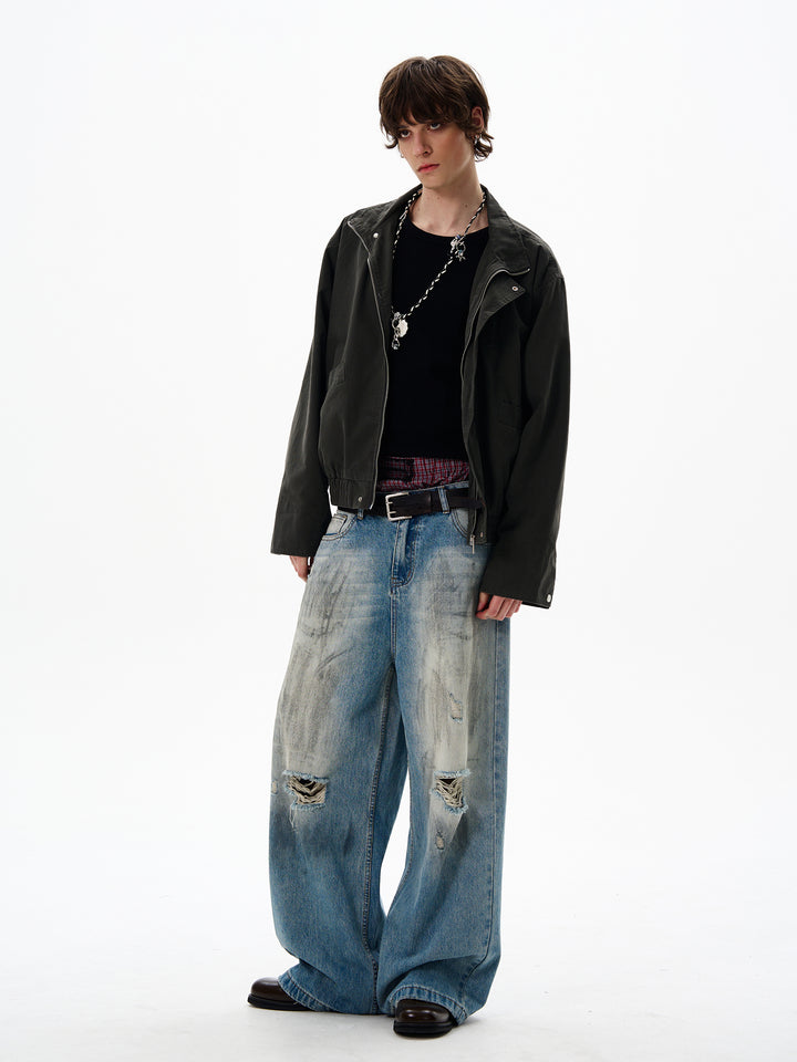 Stand Collar Cargo Jacket
