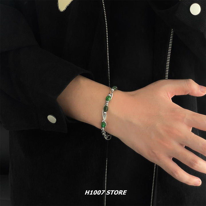 Double Layer Stone Titanium Bracelet