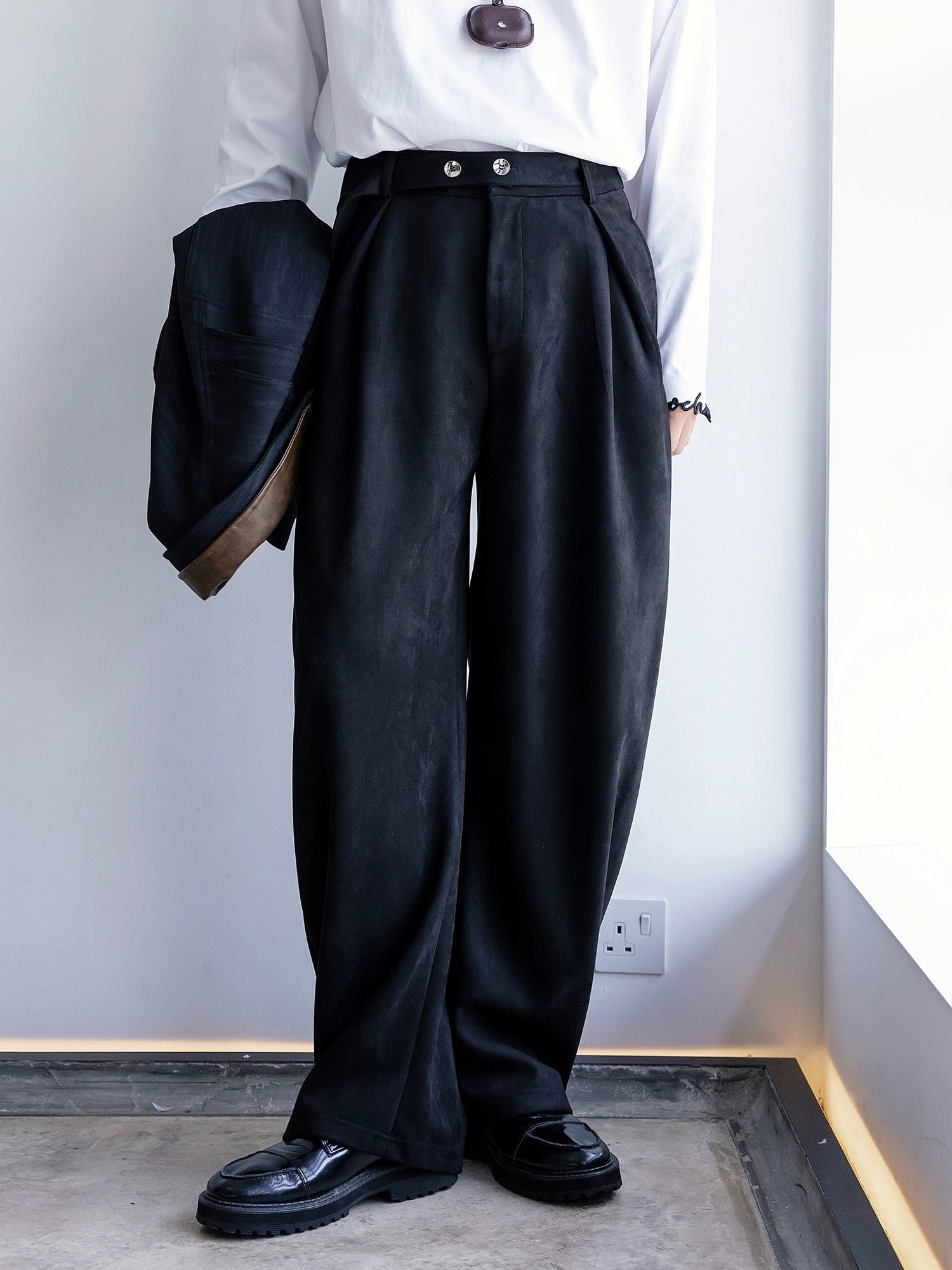 Wide Leg Pleated Casual Pants