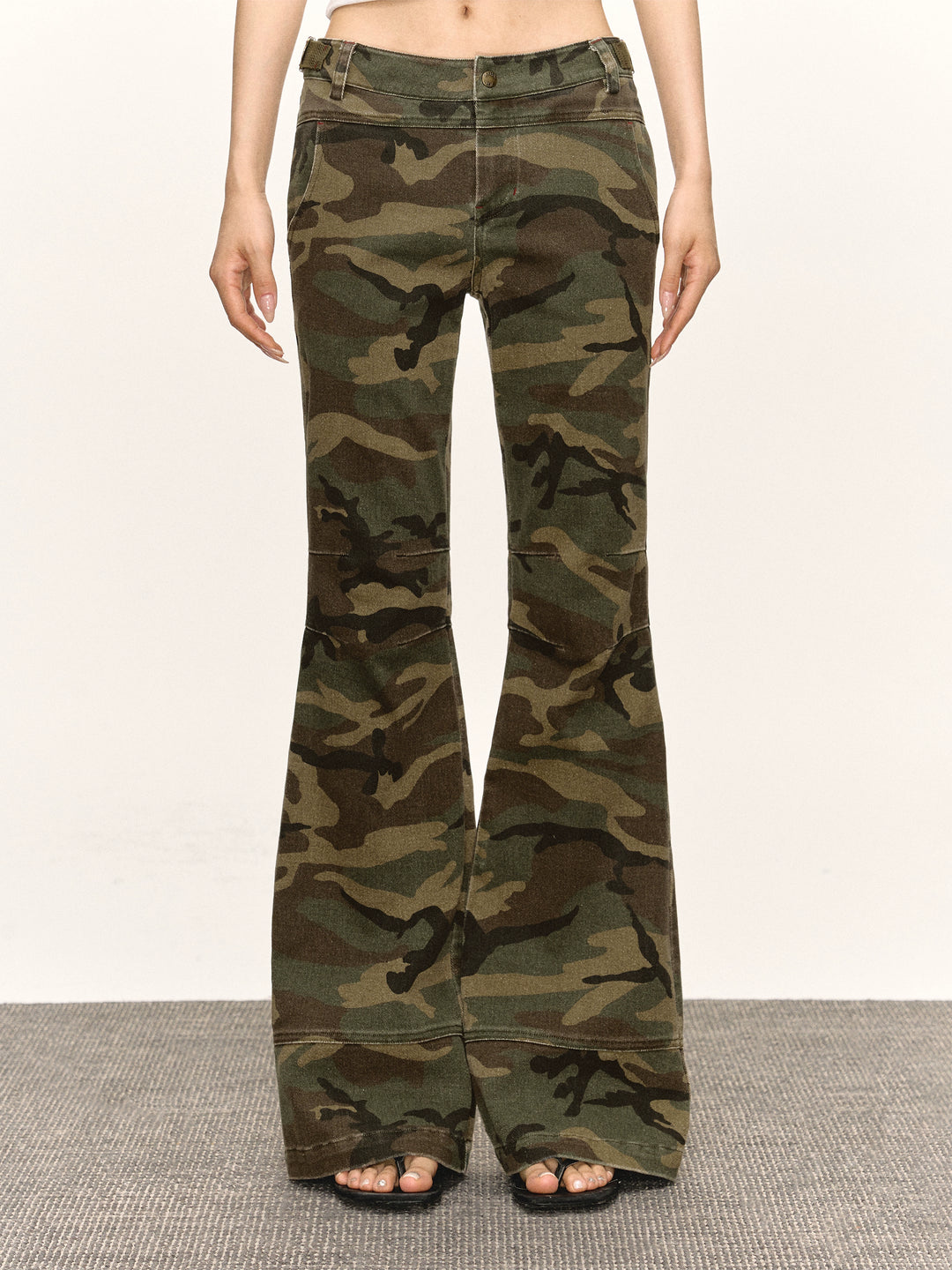 Retro Camouflage Flare Casual Pants