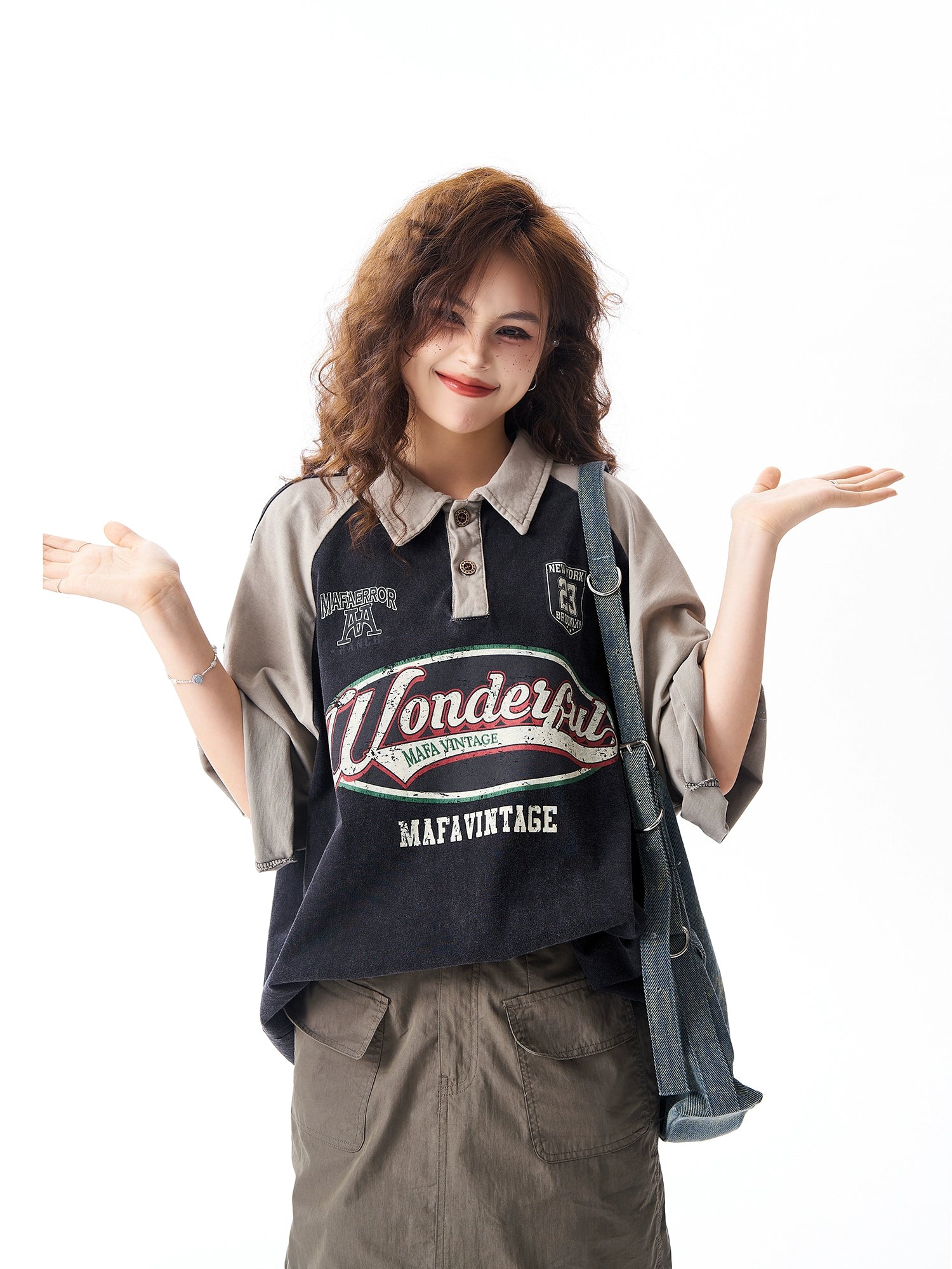 Washed Lapel Polo Shirt