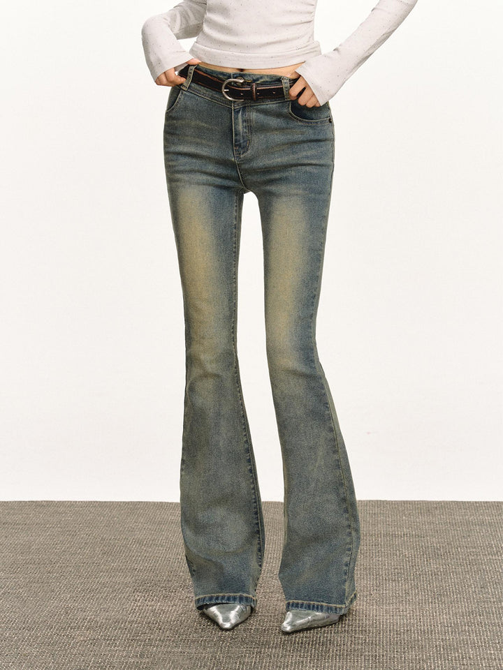 Slim Fit Low Waist Flared Jeans