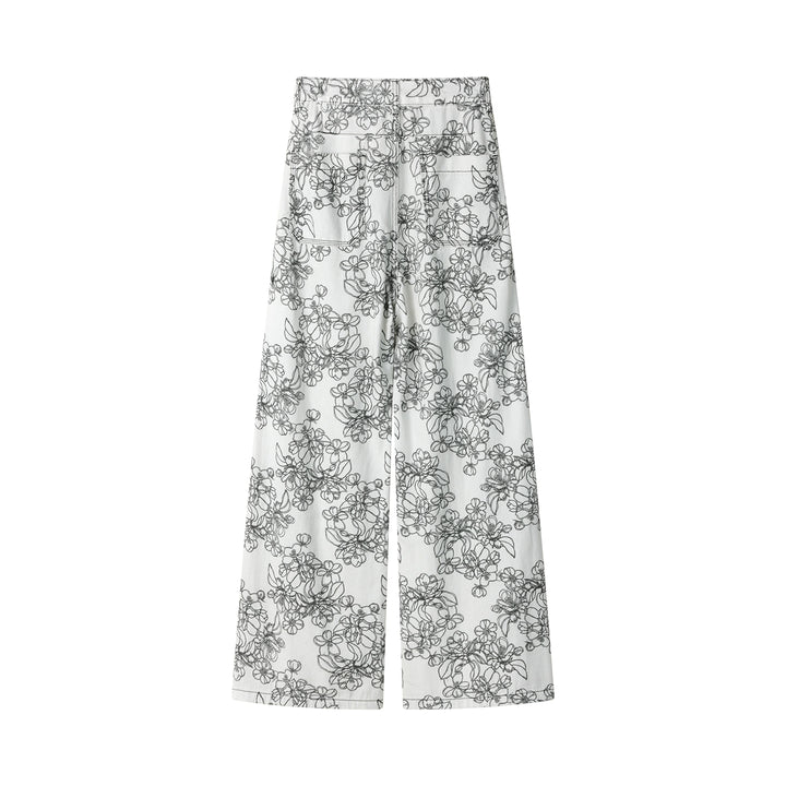 Floral Print High Waist Wide Leg Pants
