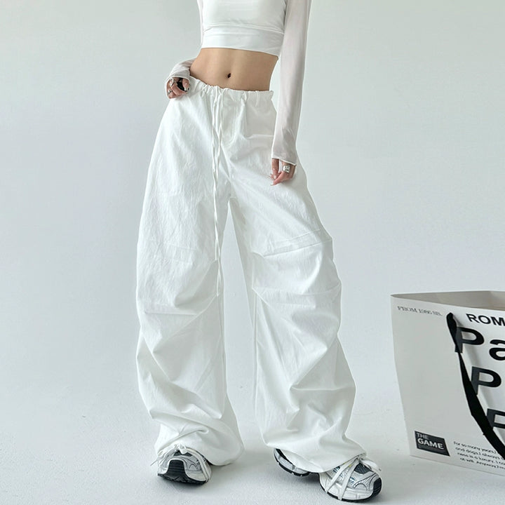 Wide-Leg Paratrooper Straight Sports Pants