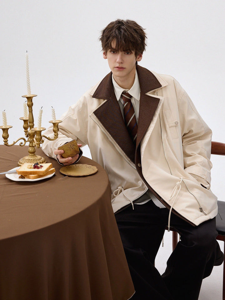 Suit Collar Drawstring Down Jacket
