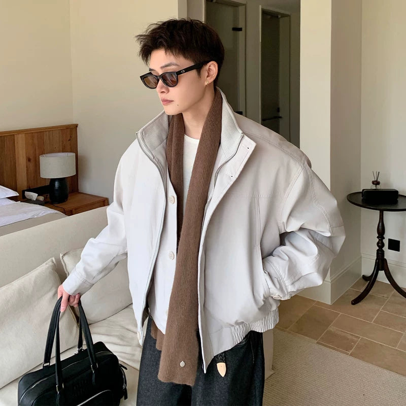 جاكيت هارينجتون القطني oversized المبطن 