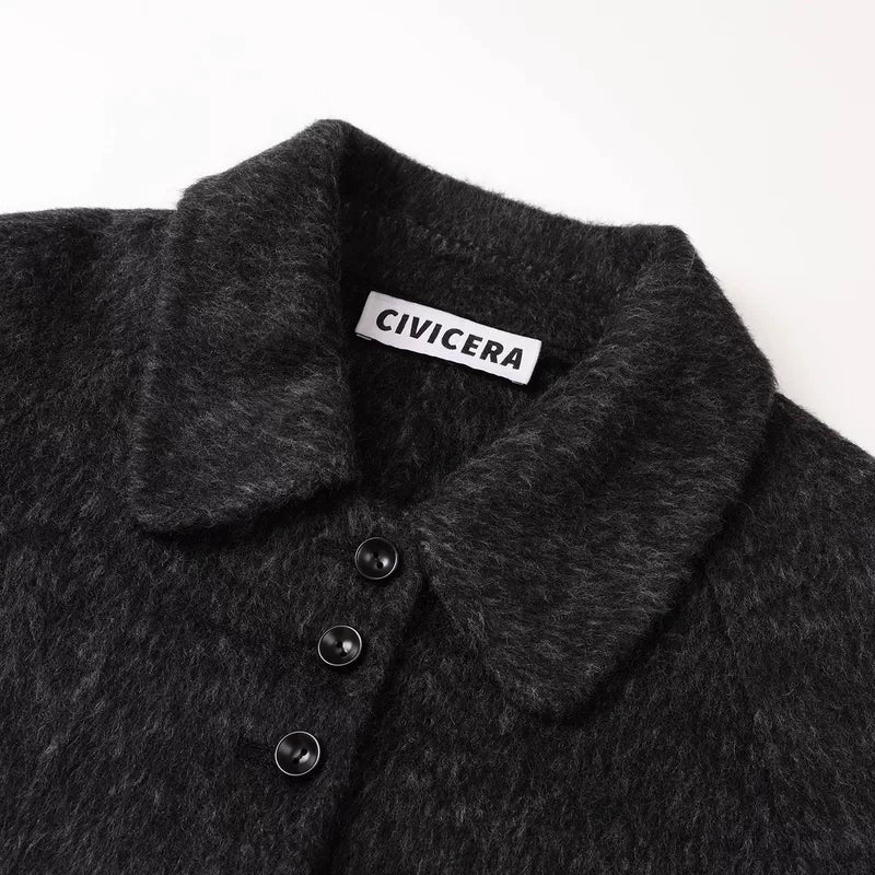 Wool Cashmere Loose Mid-Length Coat