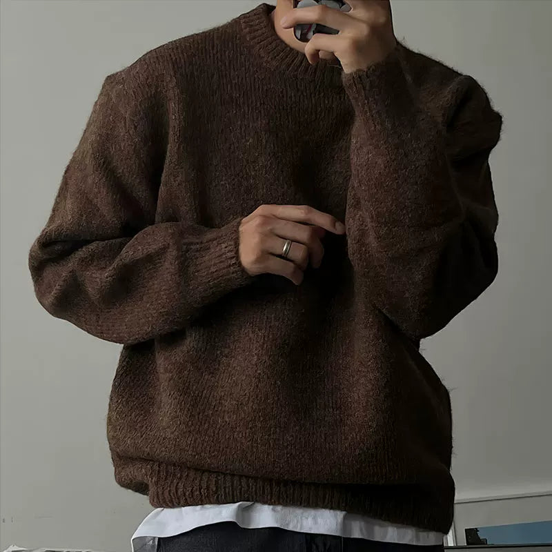Crew Neck Loose Fit Knit Pullover