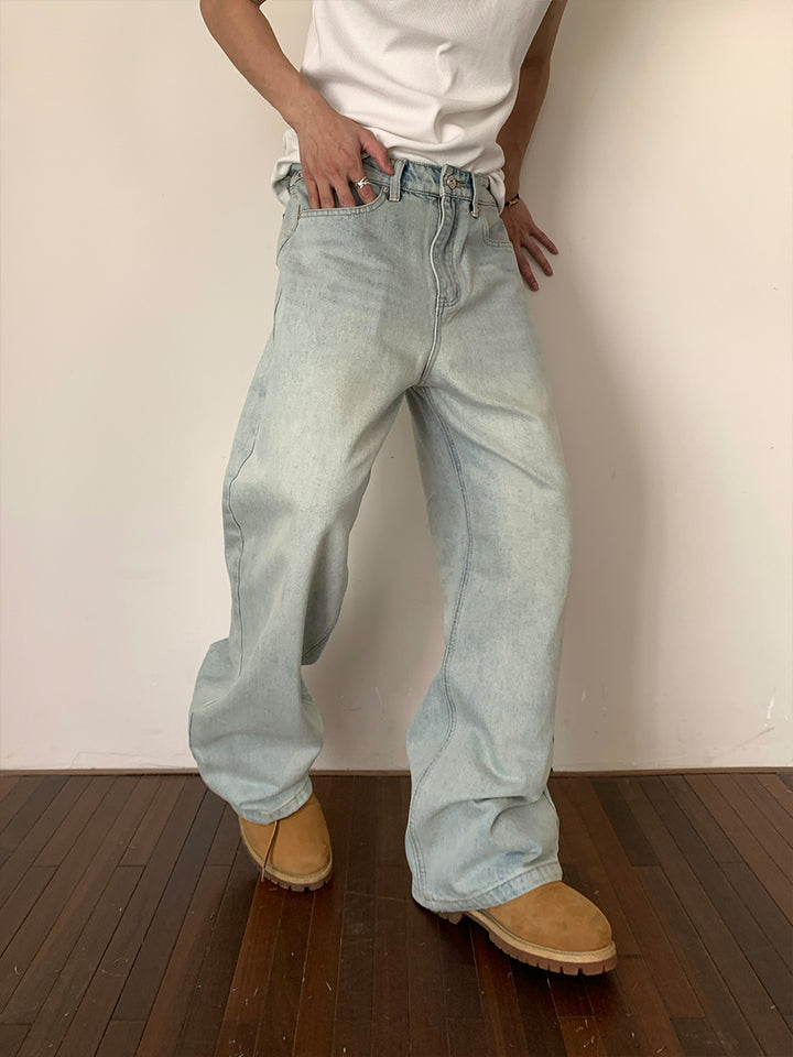 Light Blue Straight-leg Jeans