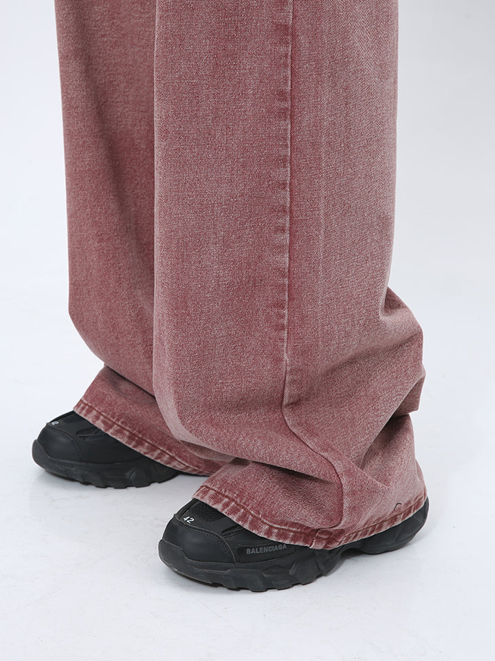 Distressed Lockere Gerade Mittelbund Jeans 