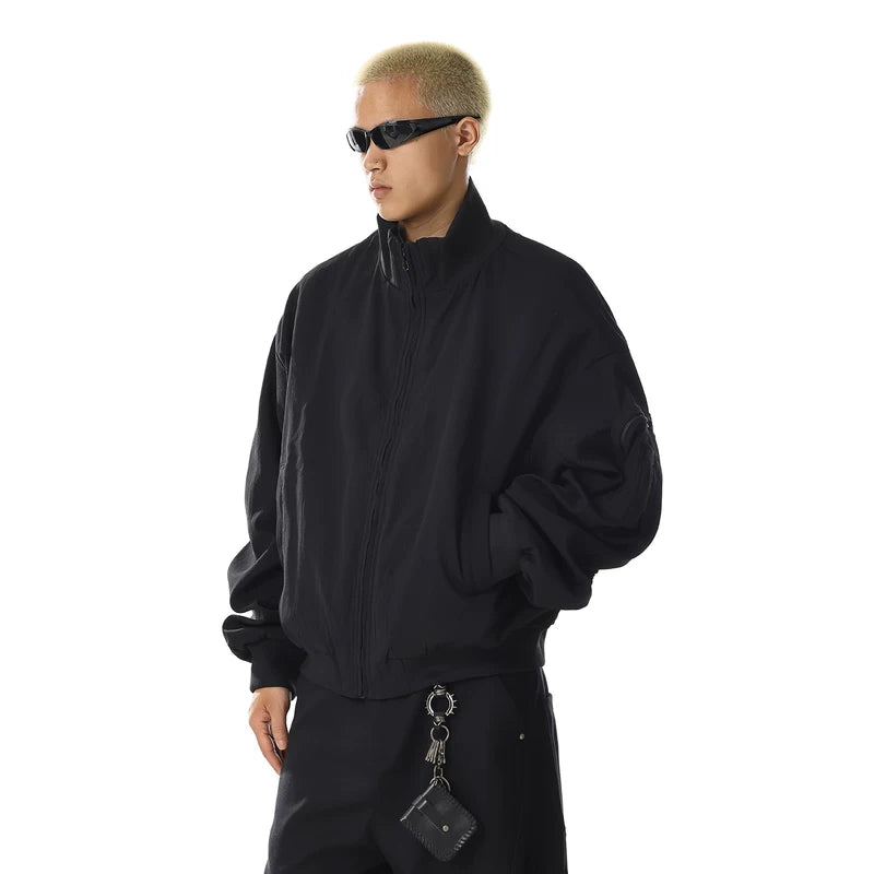 Veste décontractée surdimensionnée à col montant rétro 