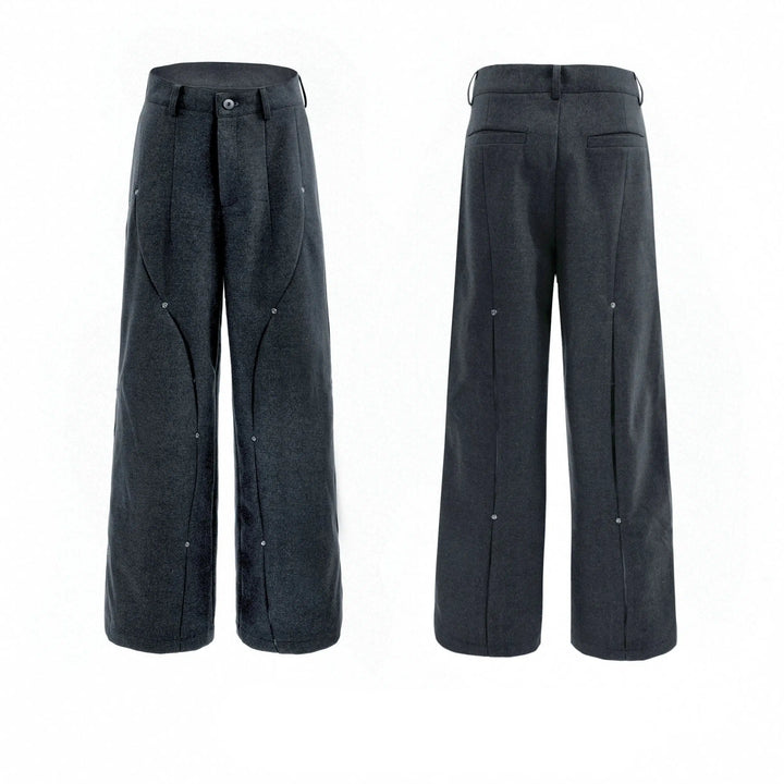 Metal Rivet Wide-leg Pants