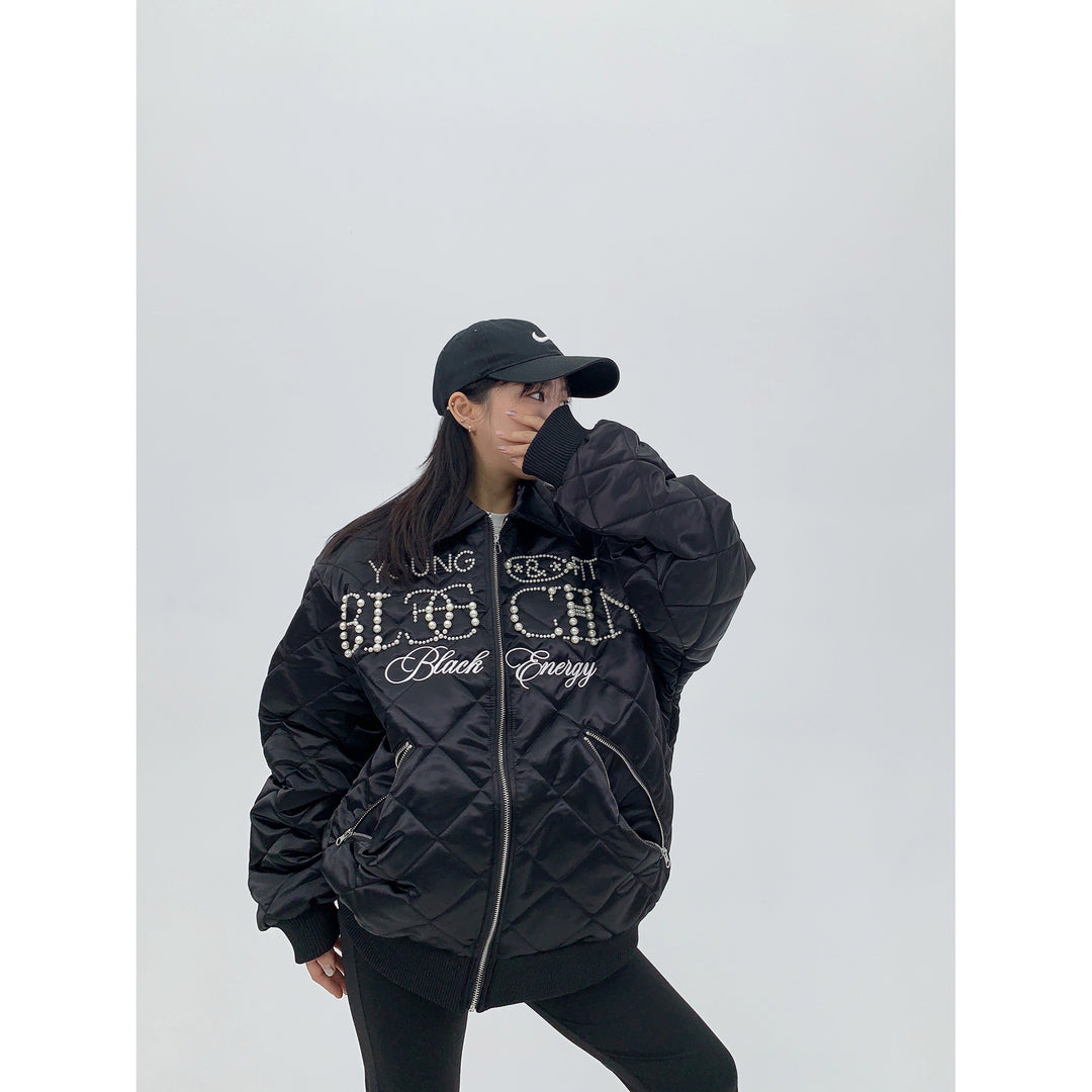 Beaded Quilted Short Cotton Jacket