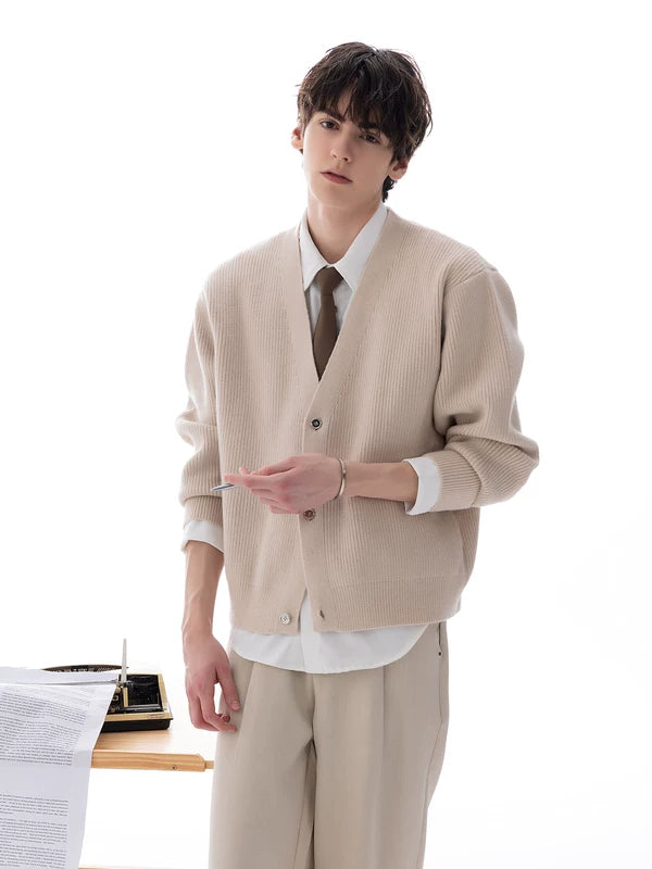 Faux Two-Piece Knit Cardigan Sweater