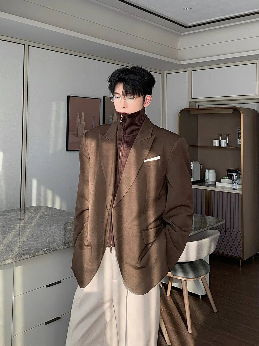 Two-piece Turtleneck Lined Blazer