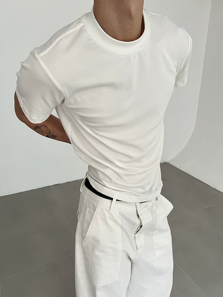 Stribet kortærmet pullover T-shirt 