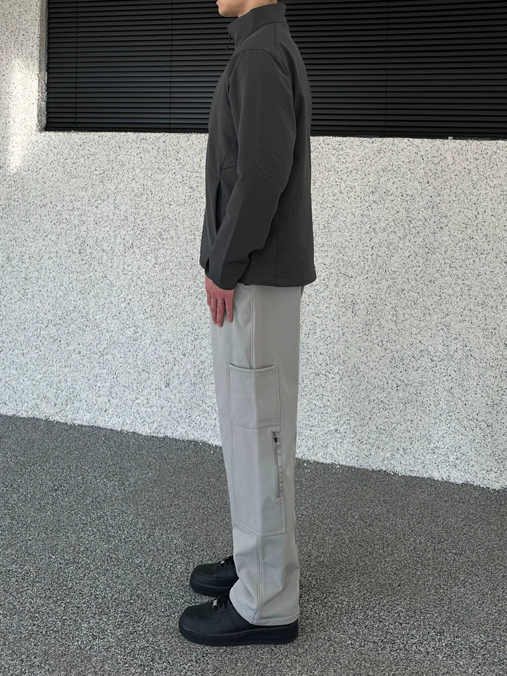 Calças de Loungewear em Fleece com Zíper Lateral 